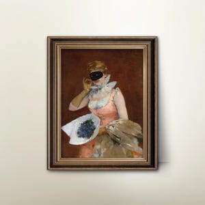Mysterious Woman Portrait Print - Spanish Masquerade Ball Painting