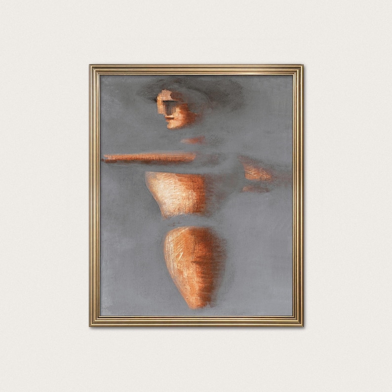 Abstract Figure Art - Human Movement Print, Vintage Minimalist Artwork image 1