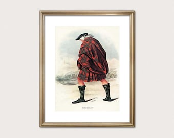 MacAulay Clan Traveler — R.R. McIan, 1845. Highland Clan Print. Scottish Tartan Art. (Museum Quality Print)