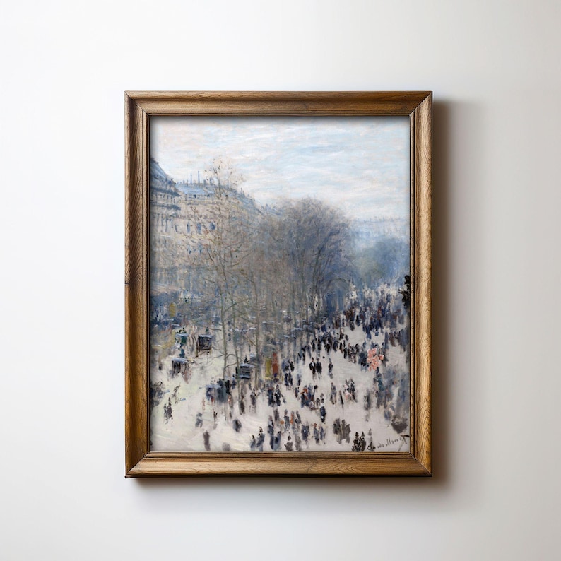Monet Art Print - Rainy Day Paris Cityscape, Vintage Street Scene afbeelding 2