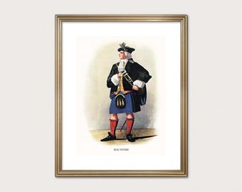 MacIntire Clan Chieftain — R.R. McIan, 1845. Highland Clan Print. Scottish Tartan Art. (Museum Quality Print)