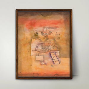 Impresión de Paul Klee de la década de 1920 sobre la cultura de los árboles --- arte abstracto vintage, paisaje de arte moderno, arte de Klee, impresión de la naturaleza, impresión abstracta