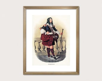 Robertson Clan Chieftain — R.R. McIan, 1845. Highland Clan Print. Scottish Tartan Art. (Museum Quality Print)