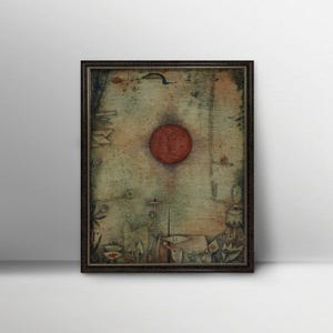 On the Edge 1930s Paul Klee Print - vintage abstract art, modern art landscape, klee art, animalism art, dark abstract print