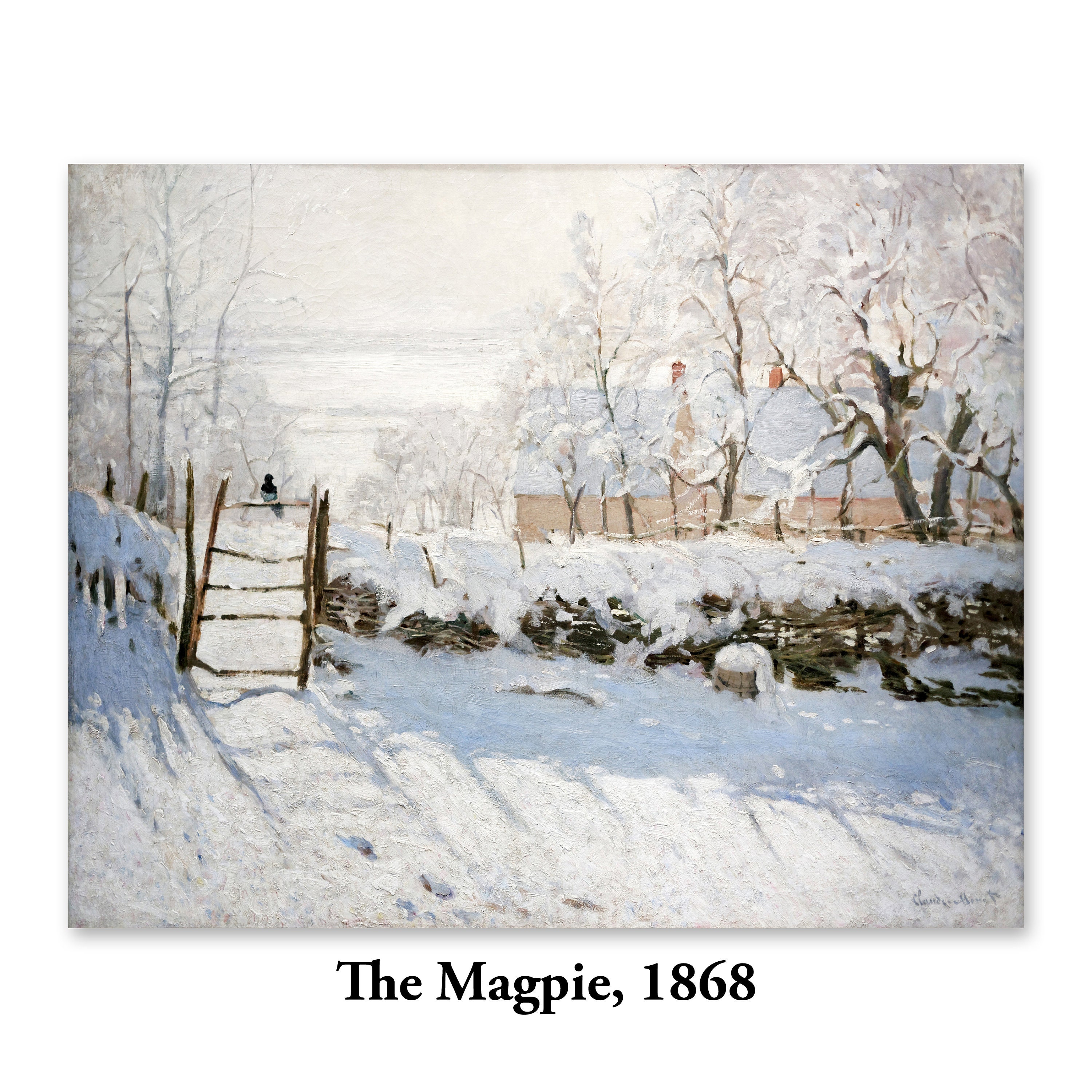 The Magpie 1860s Monet Print french Farmhouse Impressionist photo photo picture