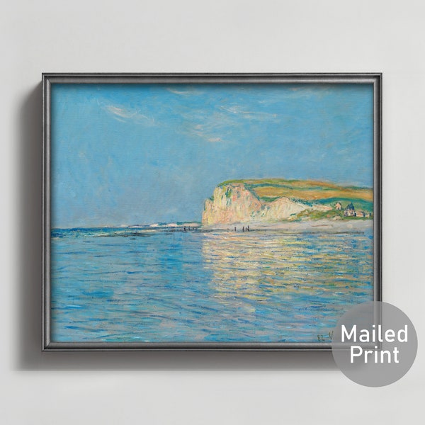 Low Tide at Pourville 1880s Claude Monet Print --- french seascape, ocean artwork, monet art, impressionist painting print