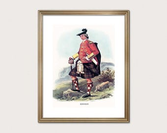 Kennedy Clan Chieftain — R.R. McIan, 1845. Highland Clan Print. Scottish Tartan Art. (Museum Quality Print)