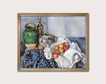 Apples On Table — Cézanne, c.1893. Post Impressionist Still Life. Kitchen Wall Art. (Museum Quality Print)