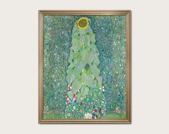 Gustav Klimt Sunflower Print: Art Nouveau Vintage Flower Art
