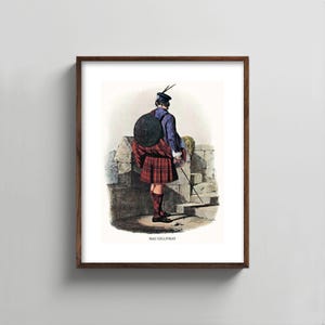 1840s MacGillivray Clan Art --- scottish portrait print, mens wall art, tartan kilt painting, home decor, fathers day gift