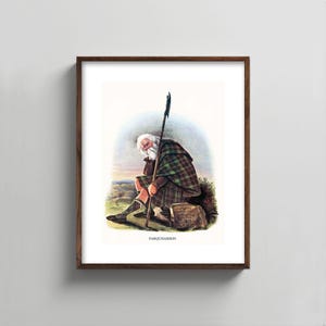 1840s Farquharson Clan Art --- scottish portrait print, mens wall art, tartan kilt painting, home decor, fathers day gift