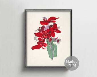 Red Canna 1915 Georgia O'Keeffe Print --- watercolor flower painting, red flower wall art, botanical lily art, o'keeffe art