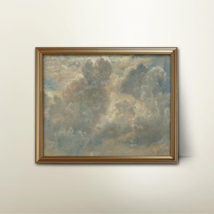 Stormy Cloudscape Art Print: Vintage Country Landscape, c. 1820s