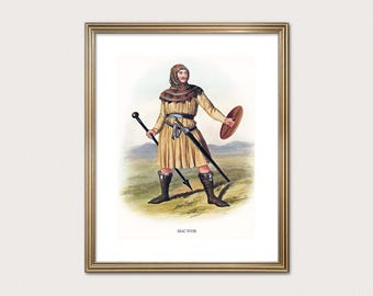 MacIvor Clan Warrior — R.R. McIan, 1845. Highland Clan Print. Scottish Tartan Art. (Museum Quality Print)