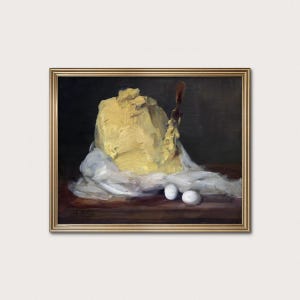 Montón de mantequilla — Vollon, c. 1885. Lámina de pintura de alimentos. Arte rústico para la pared de la cocina. (Impresión de calidad museística)