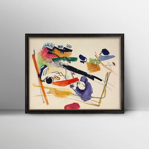 Untitled 1940s Kandinsky Print -- vintage abstract art, harmonious modern art painting, kandinsky art, purple abstract print