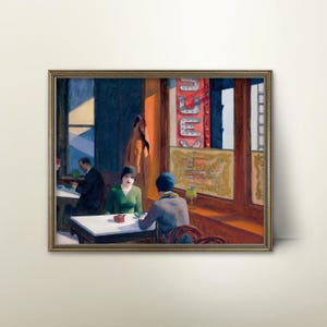 Chop Suey 1920s Edward Hopper Print -- modern art realism painting, chinese restaurant decor, nyc print, new york city art