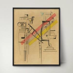 Impresión de Kandinsky de la década de 1930: arte abstracto vintage, pintura de arte moderno, impresión abstracta neutra art déco de Kandinsky