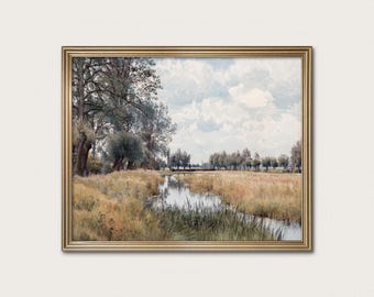 Muted English River Landscape Art | Marsh Painting | William Fraser Garden, 1897 | Fine Art Print