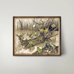 Frog Art Print - Vintage Arthur Rackham Illustration, Vintage Fairy Tale Wall Art