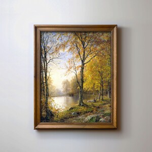 Golden Autumn Landscape | Victorian Countryside Wall Art | William Trost Richards, 1875 | Fine Art Print image 2