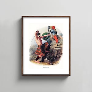 1840s MacMillan Clan Art - scottish portrait print, mens wall art, tartan kilt painting, fathers day gift