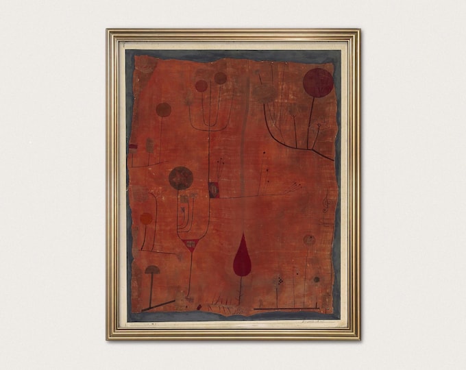 Paul Klee - Fruits on Red, 1930 | Terracotta Botanical Abstract | Organic Modern | Fine Art Print