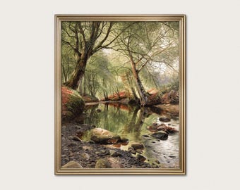 Woodland Wall Art | Green Forest Landscape | Peder Mørk Mønsted, 1895 | Fine Art Print