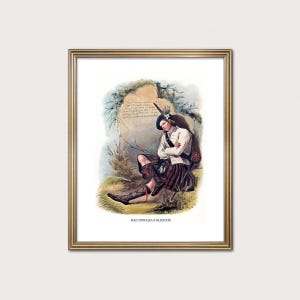 MacDonald Clan Scottish Portrait: 1840s Tartan Kilt Art Print