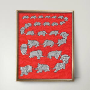 Decoración de guardería de elefante de Tails to Trunks --- regalo de baby shower de elefante Babar, arte de pared de guardería para niño y niña, impresión vintage de Babar