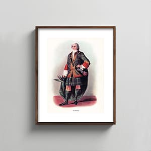 1840s Forbes Clan Art --- scottish portrait mens wall art, tartan kilt painting, fathers day gift