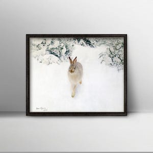 Minimalist Wildlife Painting | Winter Landscape Art | Bruno Liljefors, 1905 | Fine Art Print image 2