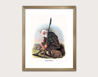 Farquharson Clan Warrior — R.R. McIan, 1845. Highland Clan Print. Scottish Tartan Art. (Museum Quality Print)