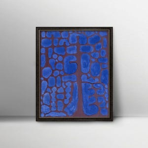 Late Evening 1930s Paul Klee Print - vintage abstract art, modern art landscape, klee art, cubist trees, blue abstract print