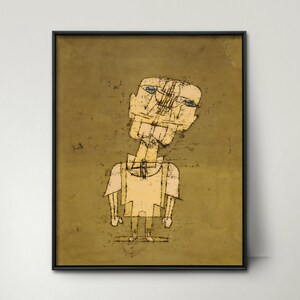 El fantasma de un genio, impresión de Paul Klee de los años 1920: arte abstracto vintage, arte moderno, arte Klee, impresión de retrato cubista, impresión abstracta