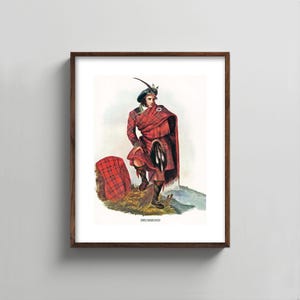1840s Drummond Clan Art -- scottish portrait print, mens wall art, tartan kilt painting, fathers day gift
