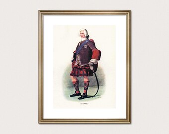 Stewart Clan Chieftain — R.R. McIan, 1845. Highland Clan Print. Scottish Tartan Art. (Museum Quality Print)