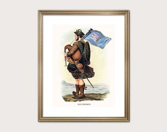 MacCrimmon Clan Piper — R.R. McIan, 1845. Highland Clan Print. Scottish Tartan Art. (Museum Quality Print)