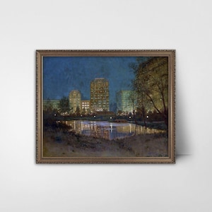 Plaza Hotel 1900s NYC Landscape Painting -- new york city wall art, iconic central park architecture print, antique city art