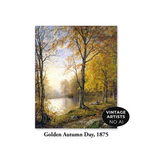 Golden Autumn Landscape | Victorian Countryside Wall Art | William Trost Richards, 1875 | Fine Art Print image 5