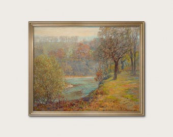 Late Autumn Landscape | Misty River Art | John Ottis Adams, 1906 | Fine Art Print