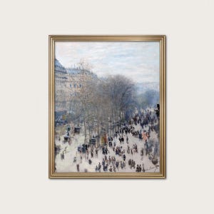 Monet Art Print - Rainy Day Paris Cityscape, Vintage Street Scene afbeelding 1