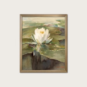 White Lily Art — Cottage Watercolor Art Print. John La Farge. (Museum Quality Print)