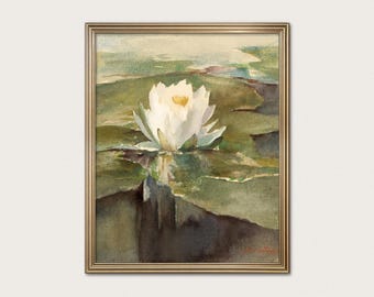 White Lily Art — Cottage Watercolor Art Print. John La Farge. (Museum Quality Print)