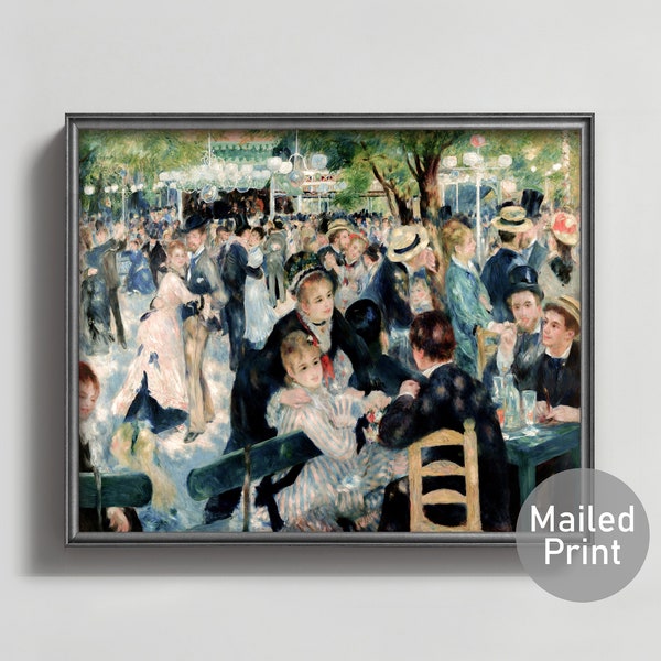 1870s Dance at Moulin Renoir Print --- vintage french cafe decor, montmartre painting, paris wall art, french kitchen decor