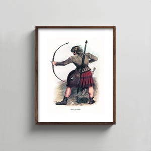 1840s MacQuarie Clan Art - scottish portrait print, mens wall art, tartan kilt painting, fathers day gift