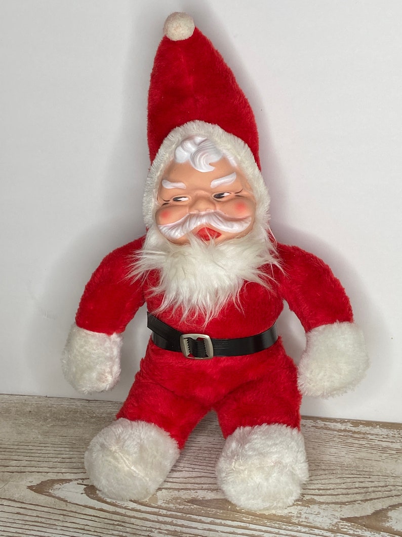 Wonderful Vintage Rubber Face Plush Santa from BJ Toy Co | Etsy
