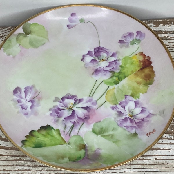 Stunning Hand Painted Ginori Italy Floral Plate Signed by E. Buti