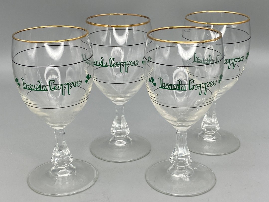 Stunning Set of 4 Luminarc Stemmed Irish Coffee Glasses Etsy