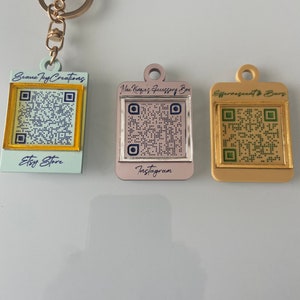 Acrylic QR Code Keychain | Business Card | Scan to Pay | Custom Engraved QR Code Keychain | Small Business Gift | Promotion | TikTok | IG